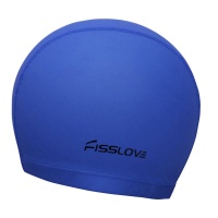 Шапочка для плавания "Fisslove" (ПУ) (синяя) R18191